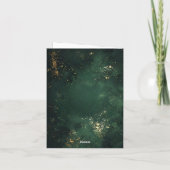 緑エレガントと金ゴールドフェイク折り曲げ サンキューカード (裏面)