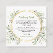 緑エレガントと金ゴールドフレームの結婚式RSVP エンクロージャーカード (正面)