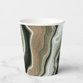 緑エレガントと金ゴールド大理石結婚の 紙コップ (裏面)