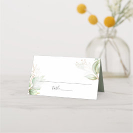 緑エレガントと金ゴールド結婚の プレイスカード