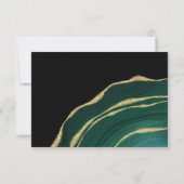 緑エレガントと金ゴールドagate濃いRSVPカード 出欠カード (裏面)