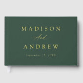 緑エレガントと金箔の書結婚道 ゲストブック (正面)