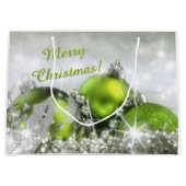 緑エレガントと銀のクリスマス大抱き枕 ラージペーパーバッグ (正面)