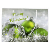 緑エレガントと銀のクリスマス大抱き枕 ラージペーパーバッグ (裏面)