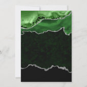 緑エレガントと銀の大理石瑪瑙の卒業 招待状 (裏面)