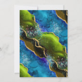 緑エレガントと青のアゲート21歳の誕生日 招待状 (裏面)