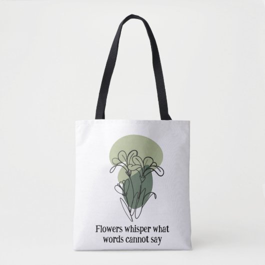 緑エレガントと青のフローラトートバッグと自然 トートバッグ (正面)