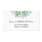 緑エレガントと青のヤシの緑の海運 ラベル (正面)
