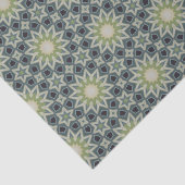 緑エレガントと青の幾何モダンパターン 薄葉紙 (詳細)