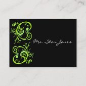 緑エレガントと黒の渦巻き名刺 名刺 (裏面)