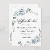 緑エレガントのほこりまみれの青いフローラの保存日 案内ポストカード (正面/裏面)