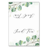 緑エレガントのアイスティービュッフェ食品ラベル テーブルナンバー (正面)