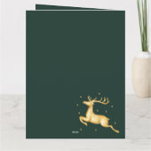 緑エレガントのアーチスクリプト写真クリスマス カード (裏面)