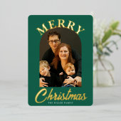 緑エレガントのアーチ写真 箔シーズンカード (立ち正面)