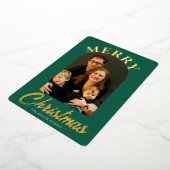 緑エレガントのアーチ写真 箔シーズンカード (回転した状態)