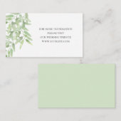 緑エレガントのオリーブ枝。結婚詳細 エンクロージャーカード (正面/裏面)