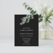 緑エレガントのオリーブ結婚の インビテーションポストカード (スタンド正面)