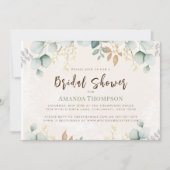 緑エレガントのカスタムブライダルシャワー 招待状 (正面)