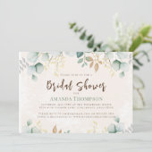 緑エレガントのカスタムブライダルシャワー 招待状 (スタンド正面)