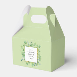 緑エレガントのカスタム誕生日会お願い フェイバーボックス