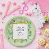 緑エレガントのカスタム誕生日会プレート ペーパープレート (パーティー)