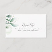 緑エレガントのギフト登録囲いカード エンクロージャーカード (正面)