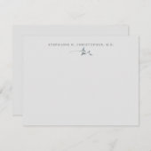 緑エレガントのクラシック文具パーソナライズされた ノートカード (正面/裏面)