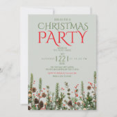 緑エレガントのクリスマスパーティの招待状 招待状 (正面)