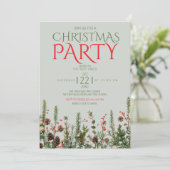 緑エレガントのクリスマスパーティの招待状 招待状 (スタンド正面)