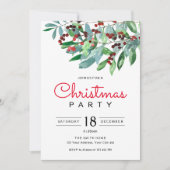 緑エレガントのクリスマスパーティー シーズンカード (正面)