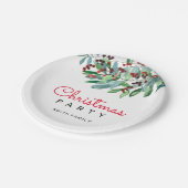 緑エレガントのクリスマスパーティー ペーパープレート (アングル)