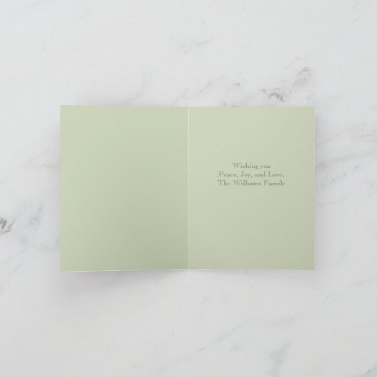 緑エレガントのクリスマスフォトカード1枚の写真 シーズンカード (内部)