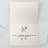 緑エレガントのクリスマスフォトホリデー カード (内部)