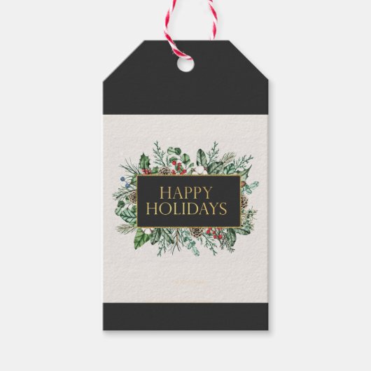 緑エレガントのクリスマスプレゼントラベル ギフトタグ (正面)