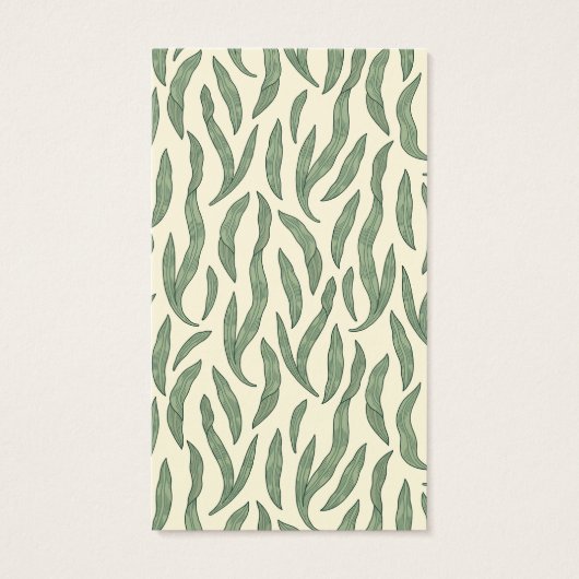 緑エレガントのクリームのイヤリング表示カード (裏面)