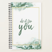 緑エレガントのグラデーション大理石あなたのためにそれを行う引用文 プランナー手帳 (正面)