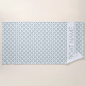 緑エレガントのジオメトリパターンを使用。カスタマイズ ビーチタオル (正面)