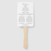 緑エレガントのセージ離れウェディングプログラム ハンドファン (裏面)