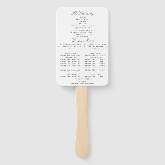 緑エレガントのセージ離れウェディングプログラム ハンドファン (裏面)