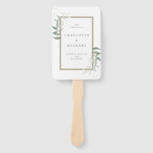 緑エレガントのセージ離れウェディングプログラム ハンドファン (正面)