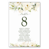 緑エレガントのバラ結婚の座席表 テーブルナンバー (裏面)