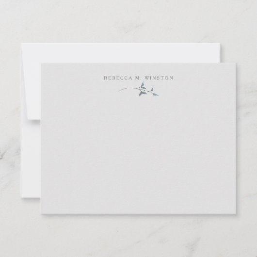 緑エレガントのパーソナライズされたシンプル ノートカード (正面)