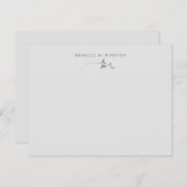 緑エレガントのパーソナライズされたシンプル ノートカード (正面/裏面)