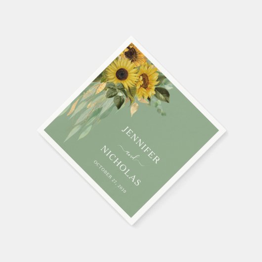 緑エレガントのヒマ結婚ワリ スタンダードカクテルナプキン (角)