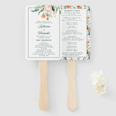 緑エレガントのフローラの式の結婚スクリプト ハンドファン (正面&裏面)