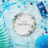 緑エレガントのフローラの葉のブライダルシャワー ペーパープレート (パーティー)