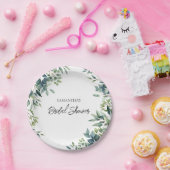 緑エレガントのフローラの葉のブライダルシャワー ペーパープレート (パーティー)