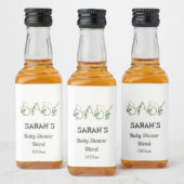 緑エレガントのフローラスローガン赤ちゃんシャワーミニ リキュールボトルラベル (ボトル)