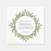 緑エレガントのフローラブライダルシャワー スタンダードカクテルナプキン (正面)