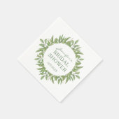 緑エレガントのフローラブライダルシャワー スタンダードカクテルナプキン (角)